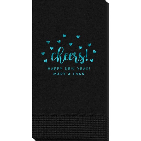 Confetti Hearts Cheers Guest Towels
